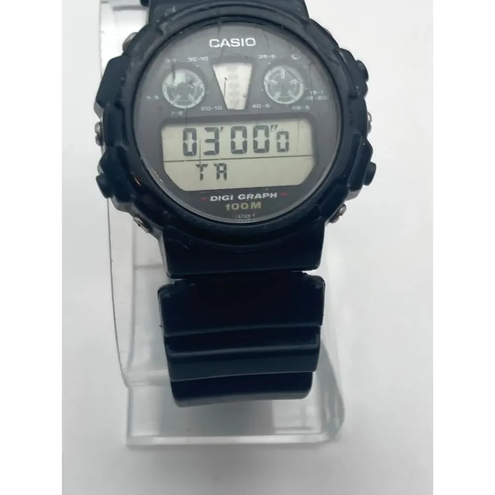 VTG Rare Casio Digi Graph Display DGW-30 Digital Men's Sport Watch WR Chrono